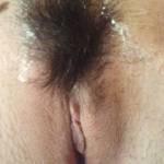 Hairy pussy with cream