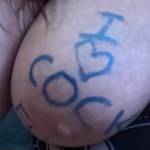 I love writing filthy words on her big juggs. As the fucking progresses I get more lewd until her body is covered with filth and she looks like a walking porno stisgnc