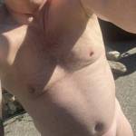 Outside about to play with cock