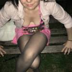 flashing cleavage in the park