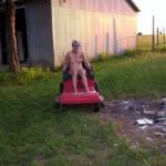 Mowing naked