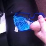 sent this thong to a buddy of mine and his wife made a video of her licking the cum clean!! so hot!!