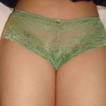 Me in sheer green panties....perfect for your fresh hot load