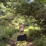 I'm walking on of our property trails.