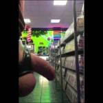 Took a stroll in a adult book store with my cock and balls hanging out.  Cum shot at the end.