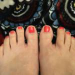 Oh so fuckable MILF toes with red nails...YUM!