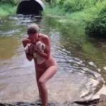 2 different takes off her jumping in. Like to of got caught