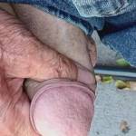 Outside playing with my cock 😋 and jacking off