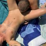 wife sharing on the beach
