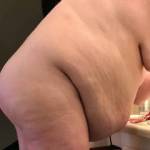 BBW wife getting ready. Plump round ass out, big belly hanging ;)
