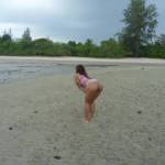 I imagine i bend over like this and suddenly someone stands behind me,would that be you?