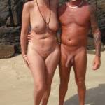 Our nudist friend with the lovely cock and me, on our local nude beach .