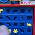 The objective is to put all the pieces in the corresponding holes do you see a hole I could put my piece into