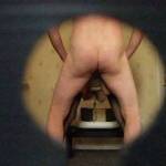 Through the key hole...Here I take J from behind...Watch those glorious norks bounce around! xx