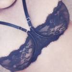 Love ny big brown nipple poking through the lace... Would love to have your tongue lick at it through the lace...