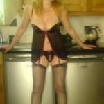 posing in the kitchen