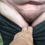 My friend has already - got her big tits out and oiled them, also lowered her trousers a little. Now, I lower them some more