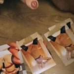 An unknown admirer masturbates to Kitti's photos....