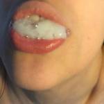 Playing again and again with is sweet cum before swallowing