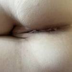 My wife shows me, from behind, the treasures between her buttocks