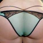 This is how the crotchless panties look from behind...not bad either ;)