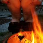 Warming up at the fire