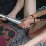 Lexxxylegz stretching her pussy with a baseball bat