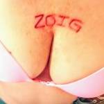 My friend wrote ZOIG on me with a candy ink pen. She says it tastes good -  just like raspberry candy.  I don't know cause my tongue can't reach it. Dang 😉