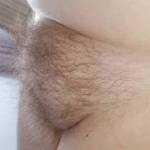My wifes soft hairy bush, belly & big tits