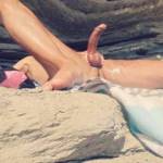 Exposing at the nude beach