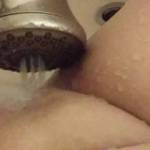 The wife loves fucking herself with the shower massage