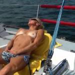 i have 2 qualities that men seem to like. Im uninhibited and im submissive. Of course hubby knows hes not the ONLY one who ill b=submit to  most ANY interesting hung guy  of most any age!
Our boat.. but my instructions were NOt being given by hubby this