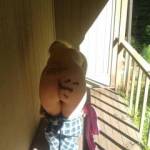 wife strips on porch
