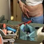 Playing with her in the bathroom, trying to get a landing strip shot