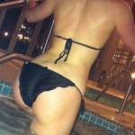 Getting out of the hot tub.