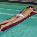 Relaxing in the pool