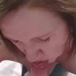 POV Blowjob wife with big tits swallows all his cum