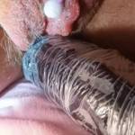 Trying out my new toy and yes that's all my own cum as you can see I was loving it