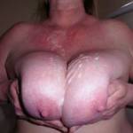 Another load over my big tits. I love it.