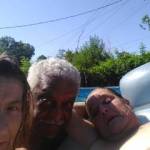 Jae Me & Rhonda In the pool Taking a selfi