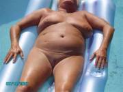soaking in the rays in Goose Creek

Would you ? She's 62!!