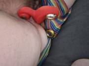 Glass dildo buried deep in my ass and my other you buried deep in my pussy.