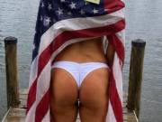 It was a rainy July 4th, but she stayed wet!  There were plenty of explosions and bangs later!!  Happy 4th of July from us!