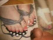 Me wanking and cumming all over photo's of COUPLEFEET's very sexy toes, Thankyou hope you like the vid