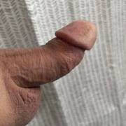 hubby's fat little dick...he opened the curtain and i blew him...anyone wanna join us..