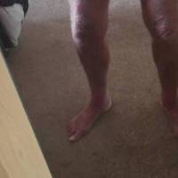 Getting my dick ready after my friend has has opened his wifes tight pussy up for my thick cock you can hear her in the background.