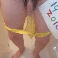 A lower body frontal with my undie pulled down during a shower and thus revealing my dick...TG1 camera was used.