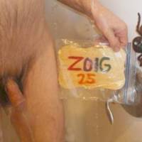 A frontal as water during my shower flows upon my dick and body... I attempted to use a waterproof housing with a Sony W290 camera.