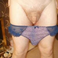 panties down, showing my soft dick