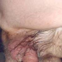 A side view of my wrinkled lubed dick and messy lubed hair and balls...  Late April, 2025... Another TG 810 camera was used.